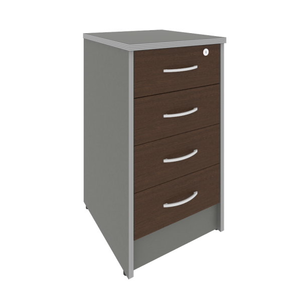 Тумба приставная с замком Riva А.ТП-4F-S 412x450x750 (Венге-Металлик)