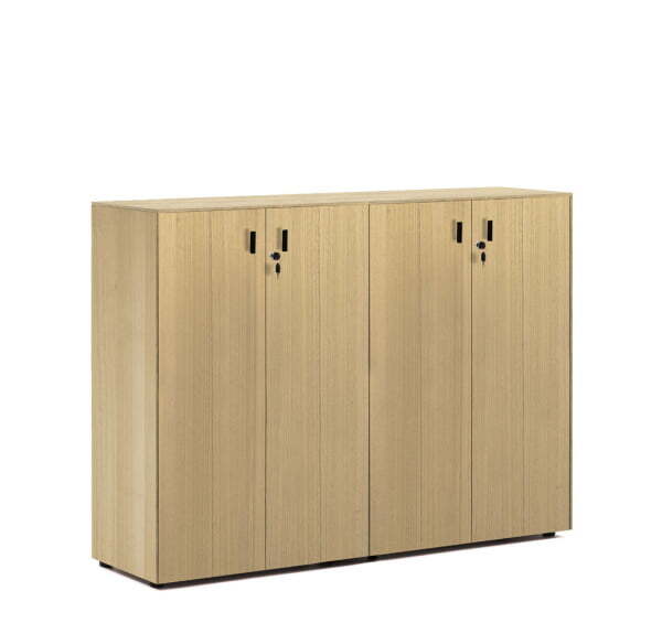 EXE Шкаф средний на 4 двери H120 (Дуб Светлый/Черный)
