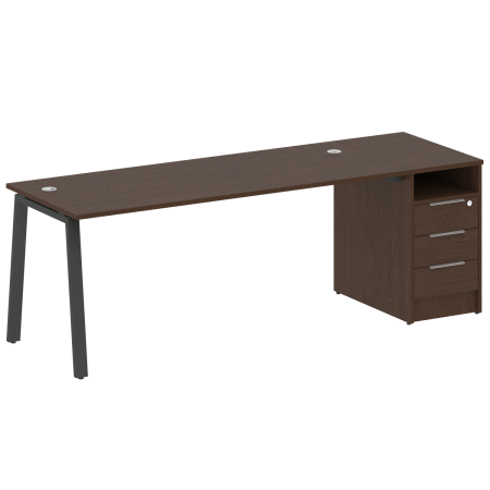 Рабочая станция Metal System Style БА.РС-СТП-1.5 2212x720x750 (Венге Цаво/Антрацит металл)
