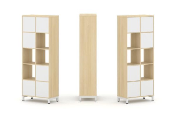 Набор стеллажа 1 сторонний, 5 ярусов SN.NS-521 (754х400х1982) (Акация Лорка/Белый/Металл Белый)