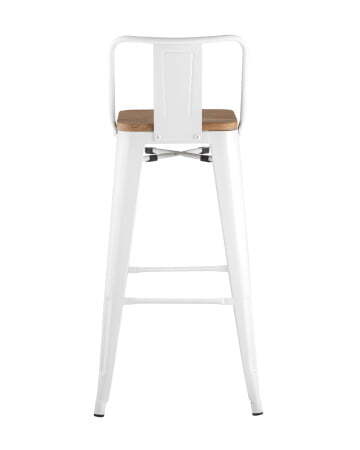 Стул барный TOLIX WOOD со спинкой белый глянцевый (Стул барный Tolix белый)