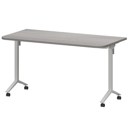 Стол мобильный складной радиусный Моби МБ25-140.70Р 1400x700x750 (Лиственница/Белый)