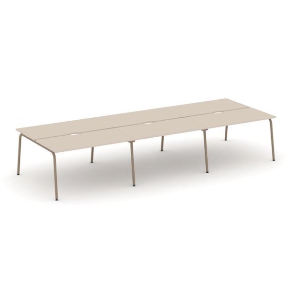 Рабочая станция 6 мест ES.D.RS-6.3-VK (4140х1500х750) (Капучино/Металл Латте)