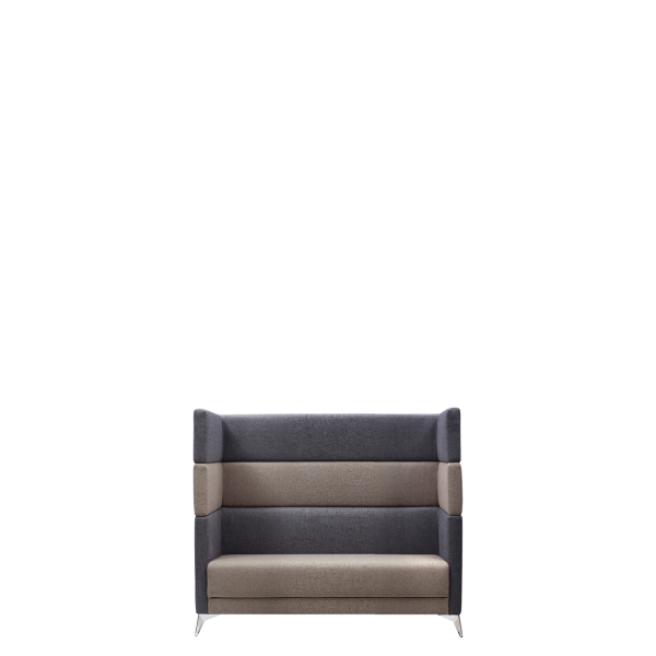 Диван офисный Меркурий (М-59) 3-х местный (высота 133см) (Коричневый/серый)