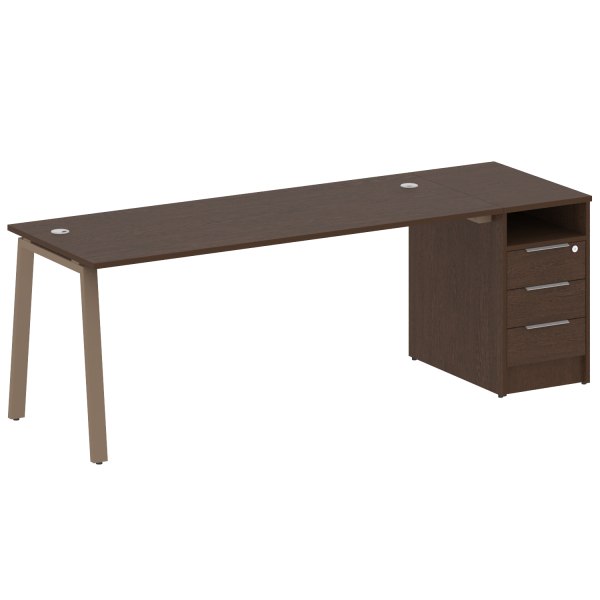 Рабочая станция Metal System Style БА.РС-СТП-1.5 2212x720x750 (Венге Цаво/Мокко металл)