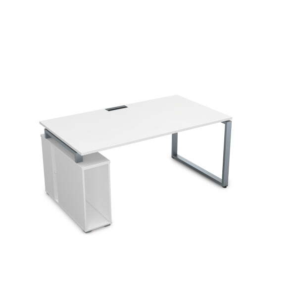 ССБ-О.996 Стол с тумбой под системный блок (2000x900x750) (Белый премиумСерый)