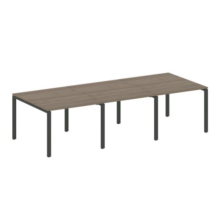 Переговорный стол 3 столешницы Metal System Style БП.ПРГ-3.1 3000x1235x750 (Вяз/Антрацит металл)