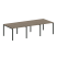 Переговорный стол 3 столешницы Metal System Style БП.ПРГ-3.1 3000x1235x750 (Дуб Наварра/Серый металл)