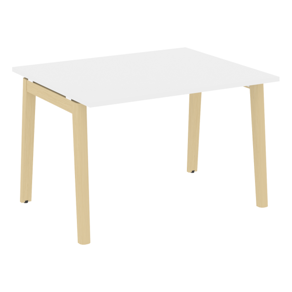 Стол переговорный на деревянных опорах Onix Wood OW.PRG-1.2 1180x980x750 (Белый Бриллиант/Дуб Светлый)
