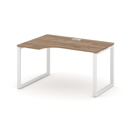 Стол рабочий эргономичный SN-6O.SPA-002(L) (1580х600/980х750) (Дуб Табак/Металл Белый)