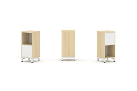 Набор стеллажа 2-х сторонний, 2 яруса SN.NSD-211 (387х400х881) (Акация Лорка/Белый/Металл Белый)