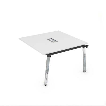10СПС.128 Стол системы Бенч, переговорный - средний (1200x1200x750) (Белый премиумМеталл глянец)