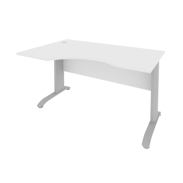 Стол криволинейный левый Riva ПЛ.СА-2 Л 1400x900x750 (Белый/Металлик)