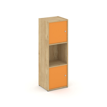 Стеллаж Locker Plus LK.K-001 408x350x1203 (Тиквуд Светлый | Оранжевый)