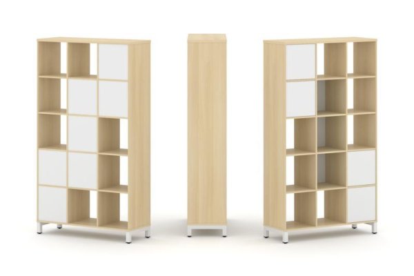 Набор стеллажа 1 сторонний, 5 ярусов SN.NS-531 (1121х400х1982) (Акация Лорка/Белый/Металл Белый)