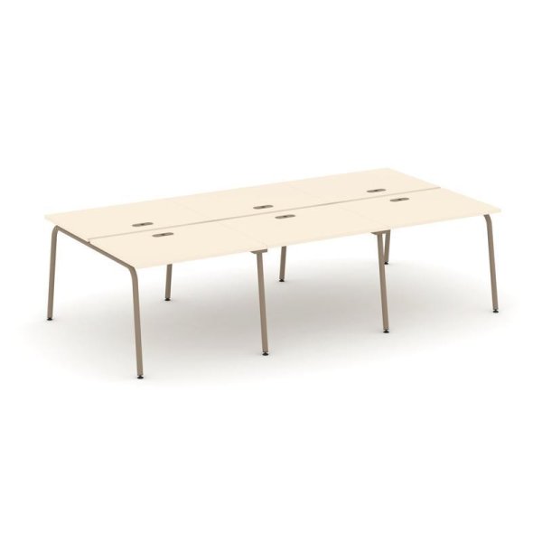 Рабочая станция 6 мест ES.D.RS-6.1-LK (2940х1500х750) (Сатин/Металл Латте)