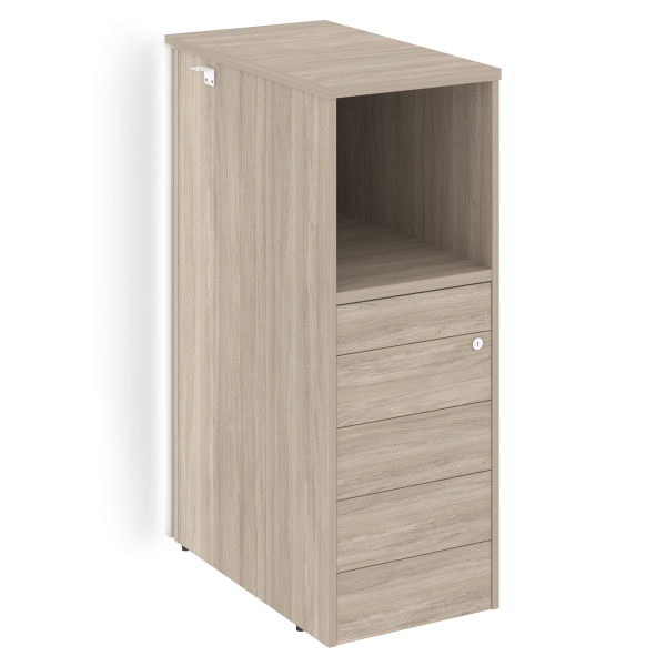 Тумба с подсветкой 5 ящиков TIP-ON, проходная  средняя Onix O.R-TV-5TIP.S 436x767x1185 (Дуб Аттик)