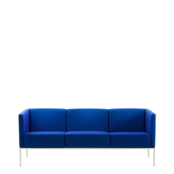 Диван офисный Авеню (М-14) 3-х местный с подлокотниками (Синий)