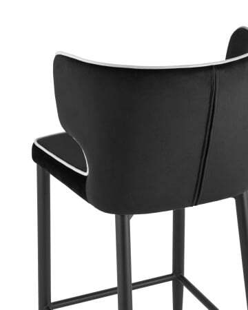 Стул полубарный Матео с кантом велюр черный (Стул полубарный Матео черный)
