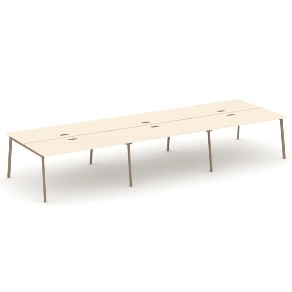 Рабочая станция 6 мест ES.D.RS-6.4-LP (4740х1500х750) (Сатин/Металл Латте)