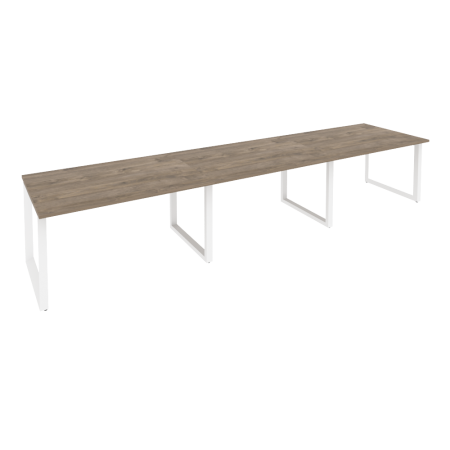 Стол переговорный Onix O.MO-PRG-3.3 4140x980x750 (Тиквуд Темный/Белый Металл)