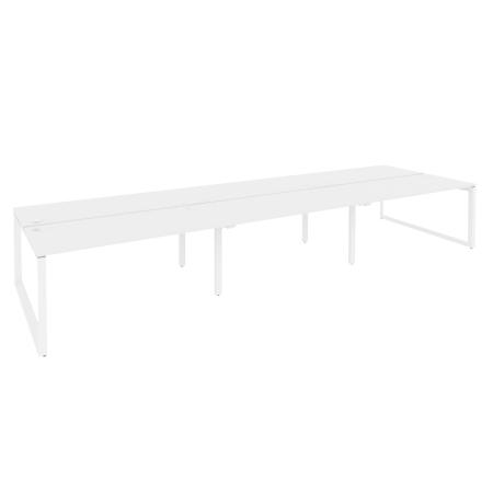 Рабочая станция на О-образном м/к Onix O.MO-D.RS-6.4.7 4740x1475x750 (Белый Бриллиант/Белый Металл)