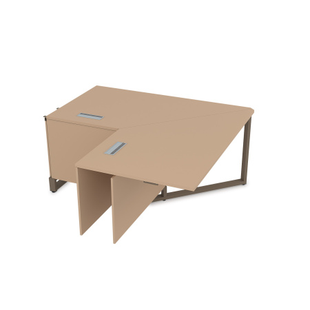 16СУС.196 Стол угловой бенч, средний модуль  (1600/900x1600/900x750) (Mokko | Tabaco)