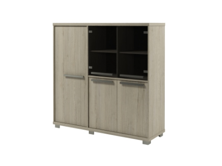 Шкаф трехсекционный левый Vestar Z-33-12л 1556x500x1538 (Дуб Галифакс белый/Бетон Чикаго)