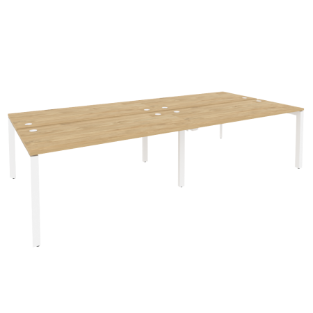 Рабочая станция на П-образном м/к Onix O.MP-D.RS-4.4.7 3160x1475x750 (Тиквуд Светлый/Белый Металл)
