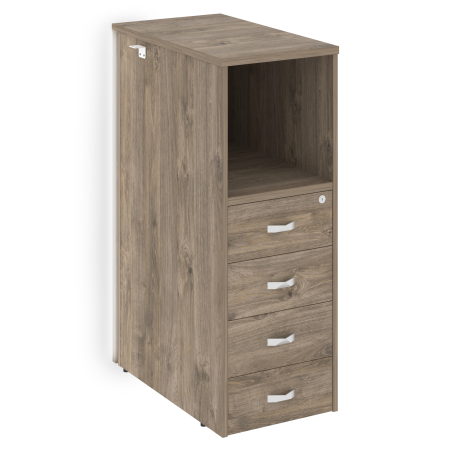 Тумба с подсветкой 4 ящика проходная, средняя Onix O.R-TV-4.S 436x767x1185 (Тиквуд Темный)