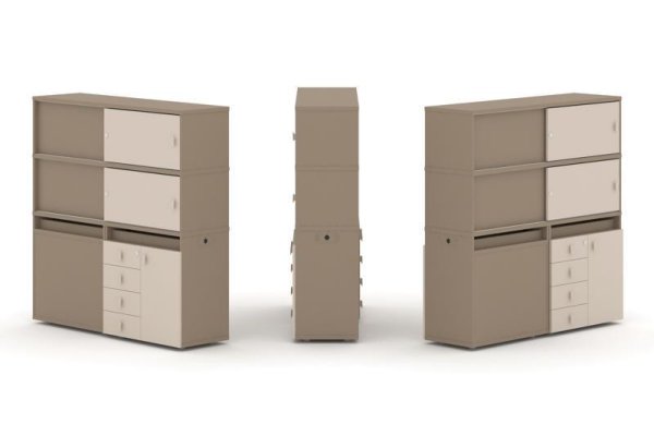 Тумба двойная + высокая надставка ES.NB.2V-24 (1500х410х1520) (Латте/Капучино)