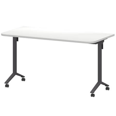 Стол мобильный складной радиусный Моби МБ25-140.70Р 1400x700x750 (Белый/Антрацит)