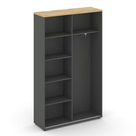 Шкаф-купе комбинированный SN.SHK.E-002 (1200х400х1982) (Антрацит/Тиквуд Светлый)