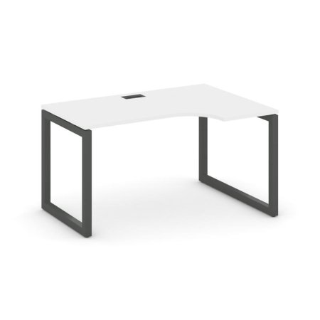 Стол рабочий эргономичный SN-5O.SPA-012(R) (1580х700/980х750) (Белый/Металл Антрацит)