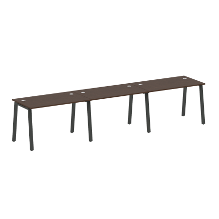 Рабочая станция на 3 рабочих места на А-образном м/к Metal System Style БА.СМ-3.2 3600x720x750 (Венге Цаво/Антрацит металл)