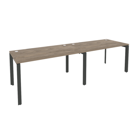 Рабочая станция на П-образном м/к Onix O.MP-RS-2.3.8 2760x800x750 (Тиквуд Темный/Черный металл)