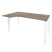 Стол эргономичный левый на П-образном м/к Onix O.MP-SA-1L 1580x980x750 (Тиквуд Темный/Белый Металл)