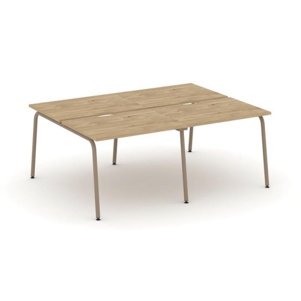 Рабочая станция 4 места ES.D.RS-4.1-VK (1960х1500х750) (Тиквуд Светлый/Металл Латте)