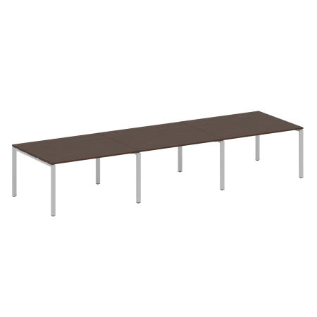 Переговорный стол 3 столешницы Metal System Style БП.ПРГ-3.3 4200x1235x750 (Венге Цаво/Серый металл)