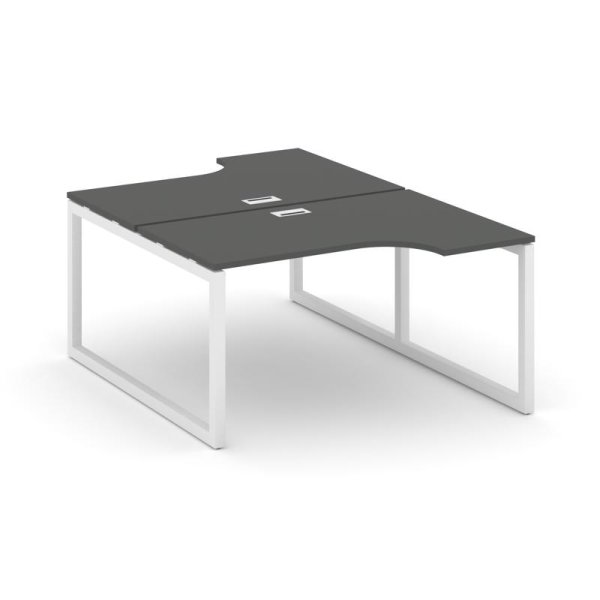 Рабочая станция эргономичная SN-5O.DRPA-011 (1380х1432/1992х750) (Антрацит/Металл Белый)