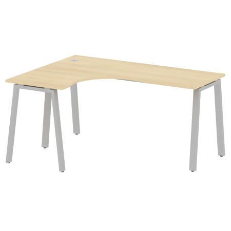 Стол криволинейный левый Metal System Style БА.СА-4 Л 1600x1200x750 (Акация/Серый металл)