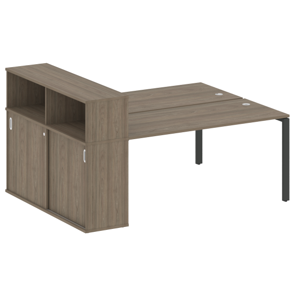 Рабочая станция с опорным шкафом-купе Metal System Style БП.РС-СШК-2.4 2010x1475x1098 (Вяз/Антрацит металл)