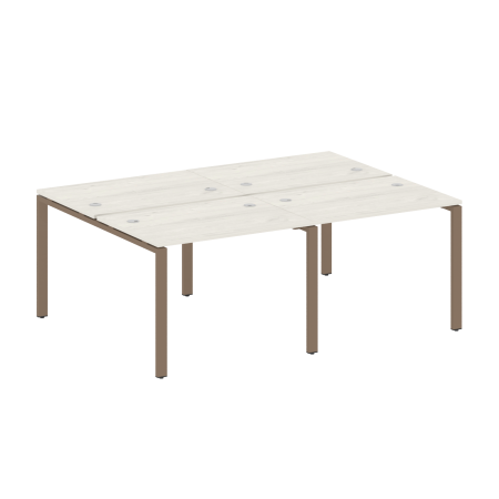 Рабочая станция на 4 раб. места Metal System Style БП.СМ-4.1 2000x1475x750 (Дуб Наварра/Мокко металл)