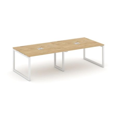Стол переговорный SN-5O.SPRG-044 (3160х1180х750) (Тиквуд Светлый/Металл Белый)