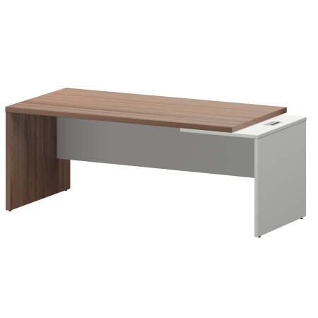 Стол руководителя правый Кортез KZ-20R 2000x900x750 (Темный шимо/Белый)