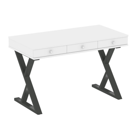 Компьютерный стол VR.SP-1-118M 1180x600x750 (Белый Бриллиант/Антрацит Металл)