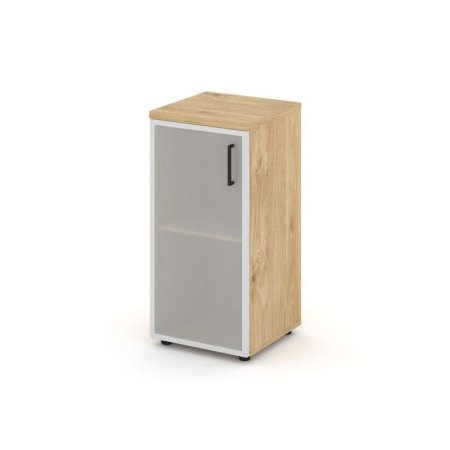 Шкаф низкий узкий SN.STU-303(L) (400х400х833) (Тиквуд Светлый/Сатин)