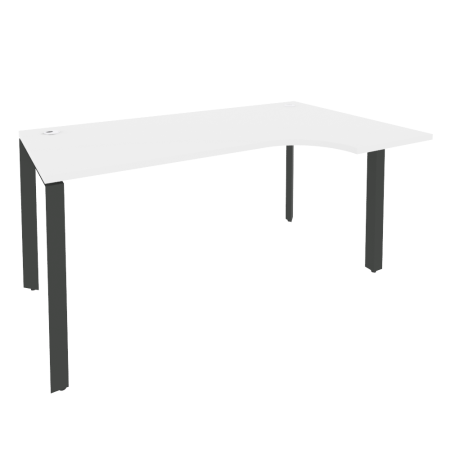 Стол эргономичный правый на П-образном м/к Onix O.MP-SA-1R 1580x980x750 (Белый Бриллиант/Черный металл)
