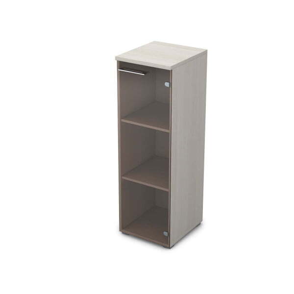 Пенал средний со стеклом Gloss line 9НП.017.3 400x450x1245 (Ivory)