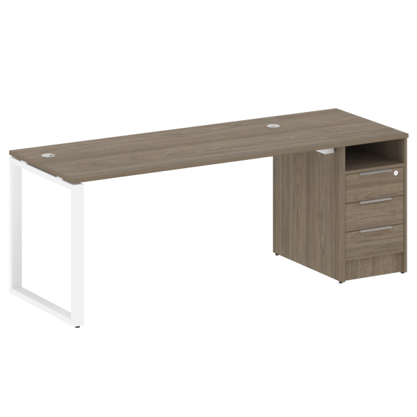 Рабочая станция Metal System Style БО.РС-СТП1.4 1812x720x750 (Вяз/Белый металл)